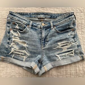 American Eagle Next Level Stretch Distressed Denim Shorts, sz 10